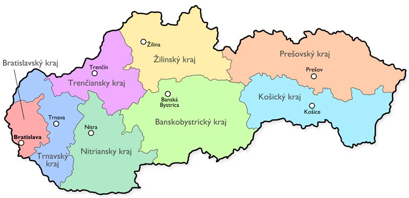 Mapa okresov Slovenska